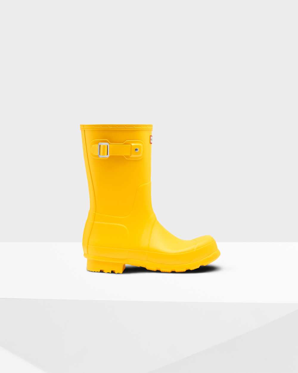 Mens Hunter Original Short Rain Boots Yellow | DPZWLF-156